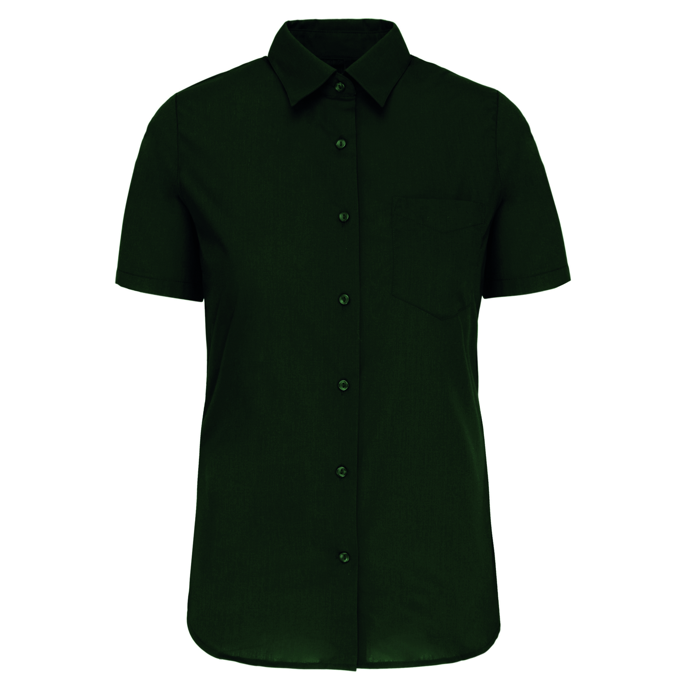 D. Popeline-Kurzarmbluse Baumwollpolyester pflegeleicht, Kariban K548