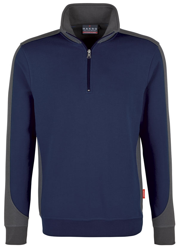 H.Zip-Sweatshirt, Contrast Mikralinar 476 HAKRO